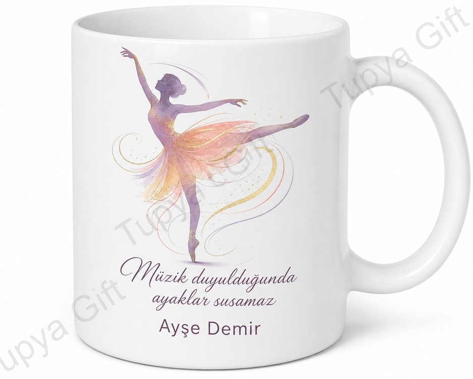 Dansçıya Hediye Kişiye Özel Baskılı Kupa Bardak Dans Temalı Hediye