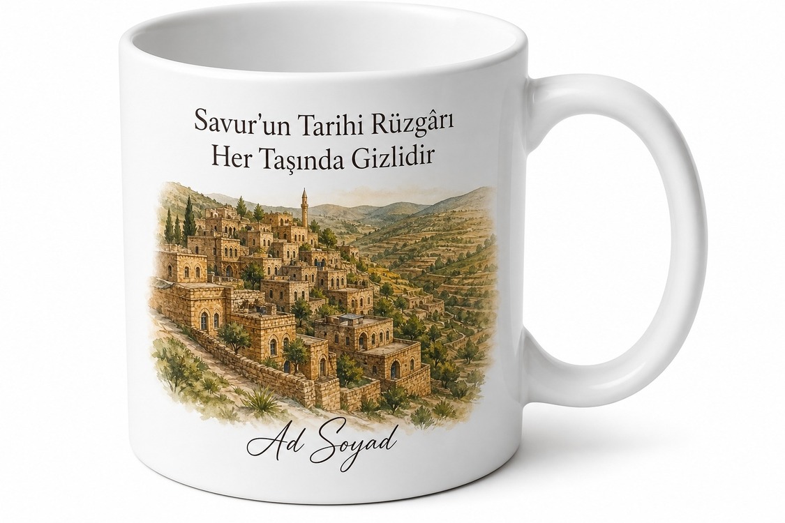 Savur Tarihi Dokusu ve Doğası Mardin Hatırası Kupa Bardak Hediye