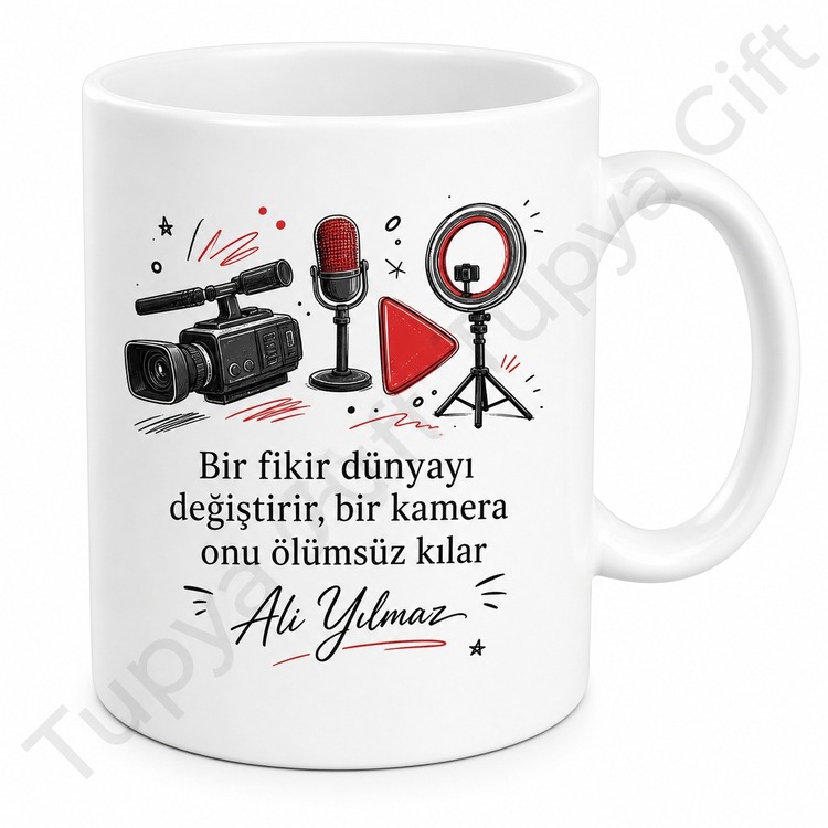 YouTuber Hediyesi Kişiye Özel Baskılı Kupa Bardak İçerik Üretici Hediye