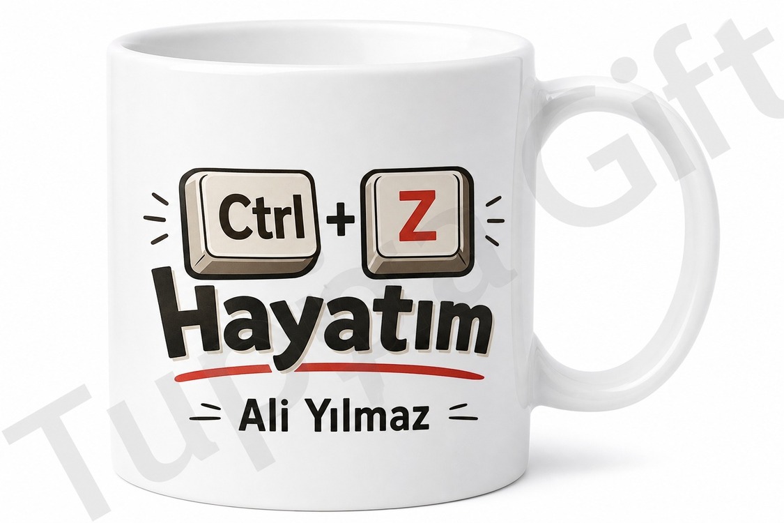 Ctrl Z Hayatım Yazılı Komik Baskılı Kupa Bardak Esprili Hediye