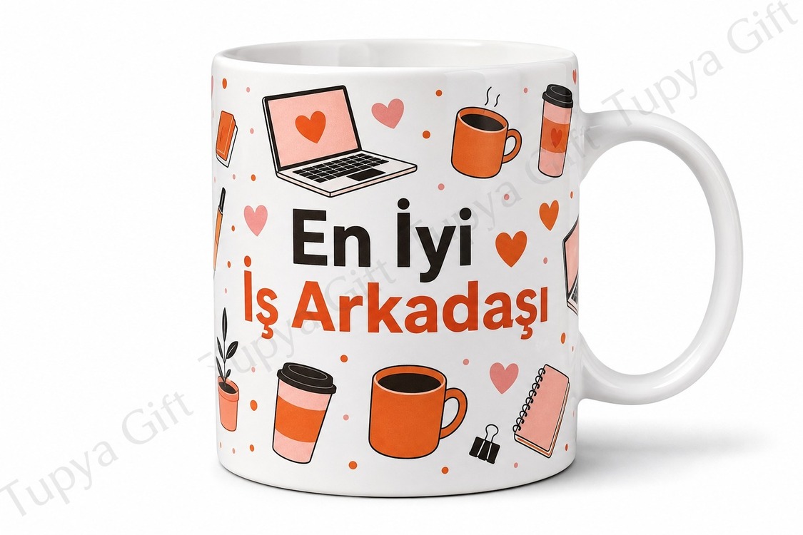 İş Arkadaşına Hediye Kişiye Özel Baskılı Kupa Bardak Ofis Hediyesi