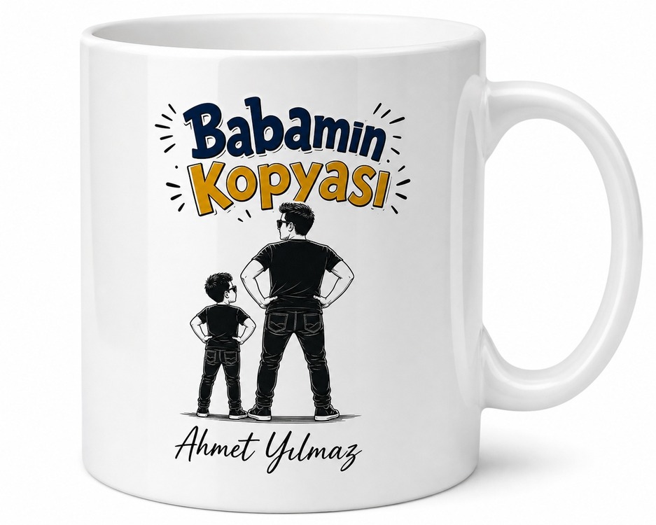 Babamın Kopyası Yazılı Esprili Kupa Bardak Babalar Günü Hediyesi