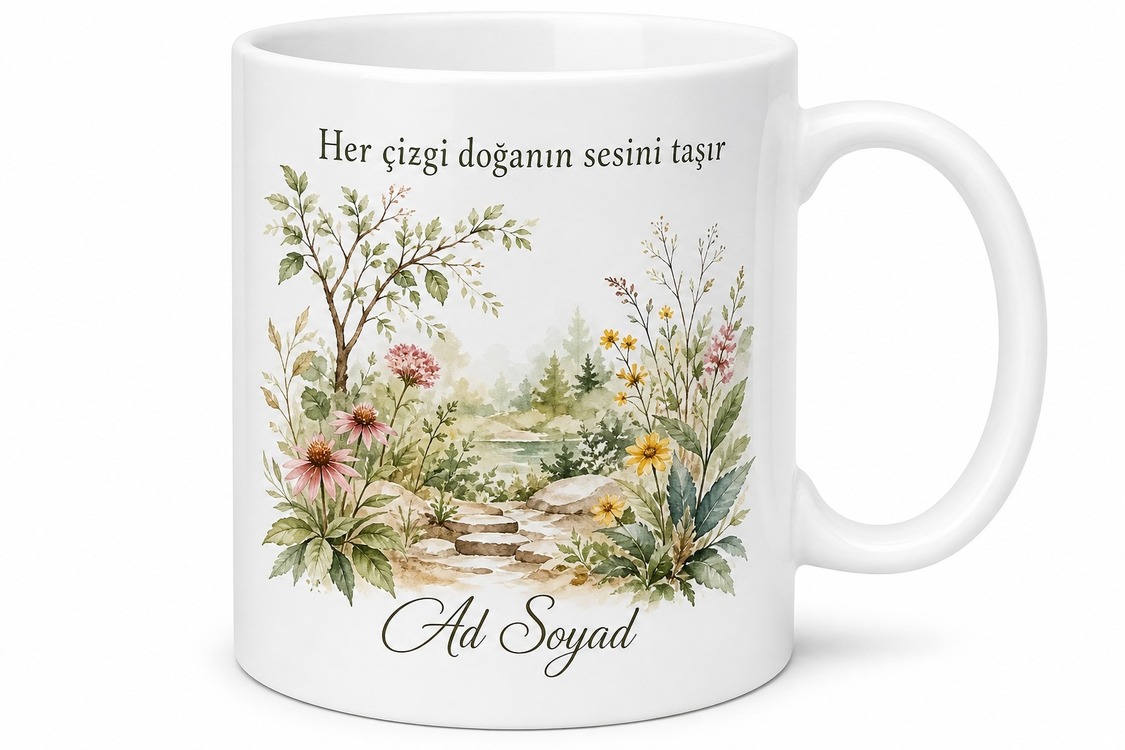 Peyzaj Mimarına Özel Doğa Temalı Renkli Kupa Bardak Hediye