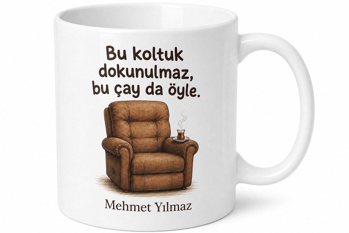 Baba Koltuğu Temalı Eğlenceli Kupa Bardak Babalar Günü Hediyesi