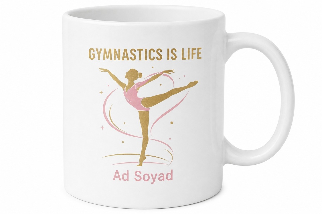 Gymnastics Is Life Temalı Jimnastik Kupası İngilizce Baskılı Hediye Çay Bardağı