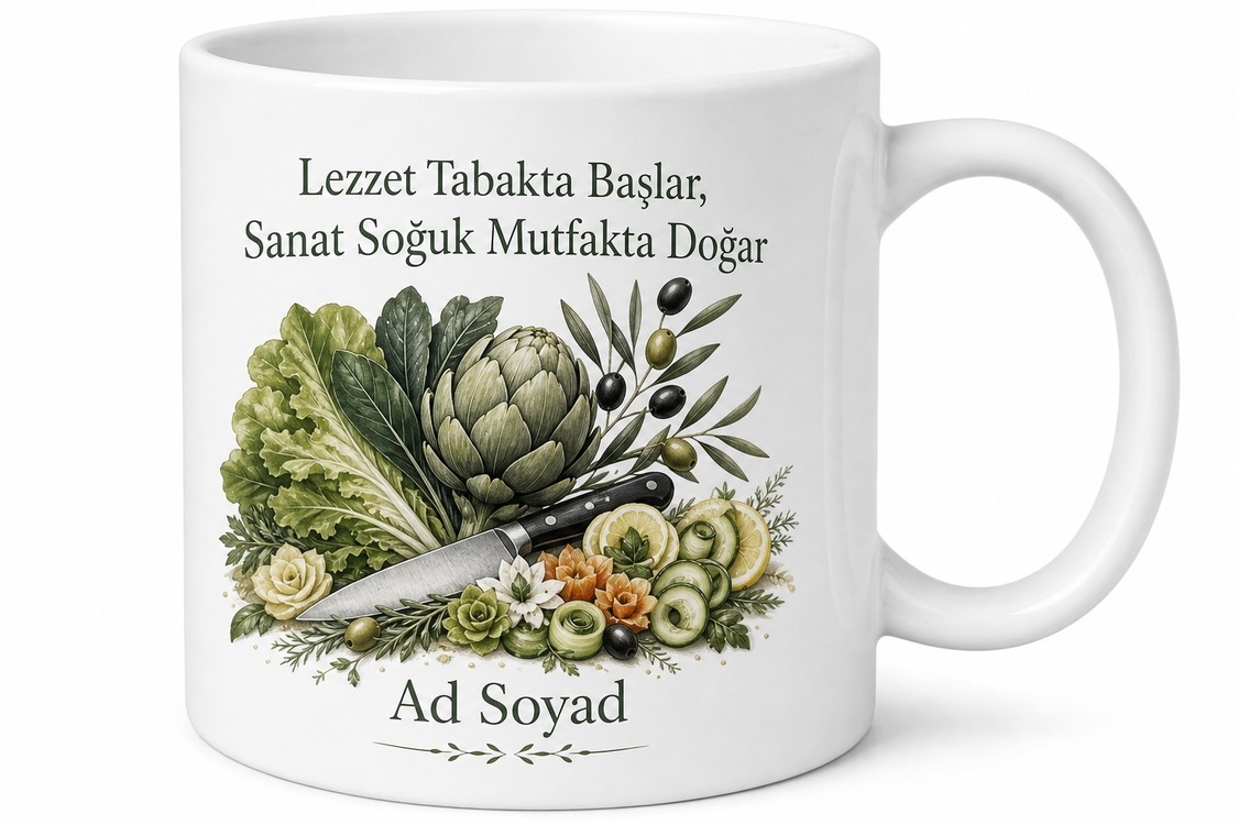 Soğuk Mutfak Şefi Garde Manger Salata Mezelerin Görsel Mimarı Kahve Kupası Hediye