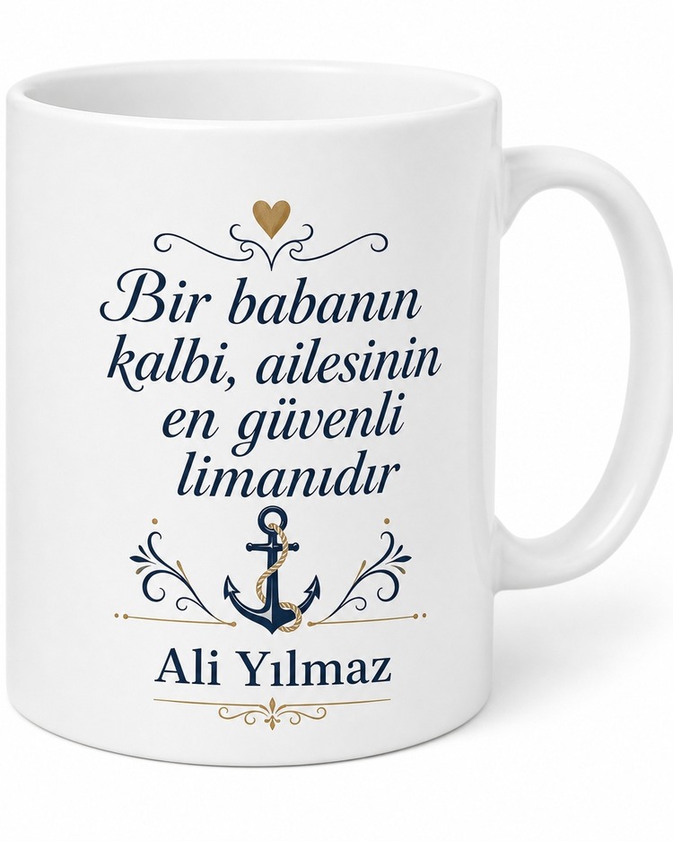 Babamız Bizim Her Şeyimiz Yazılı Kupa Bardak Babalar Günü Hediye