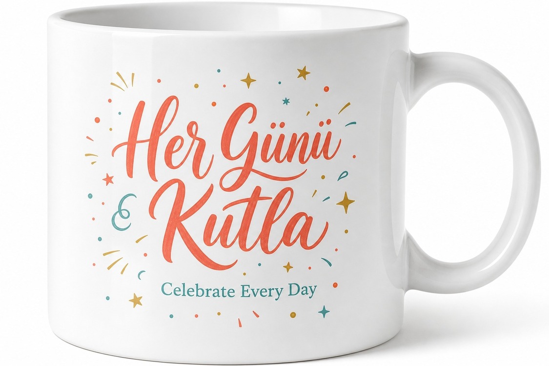 Celebrate Every Day Yazılı Her Günü Kutla Motivasyon Kupa Bardak Hediye
