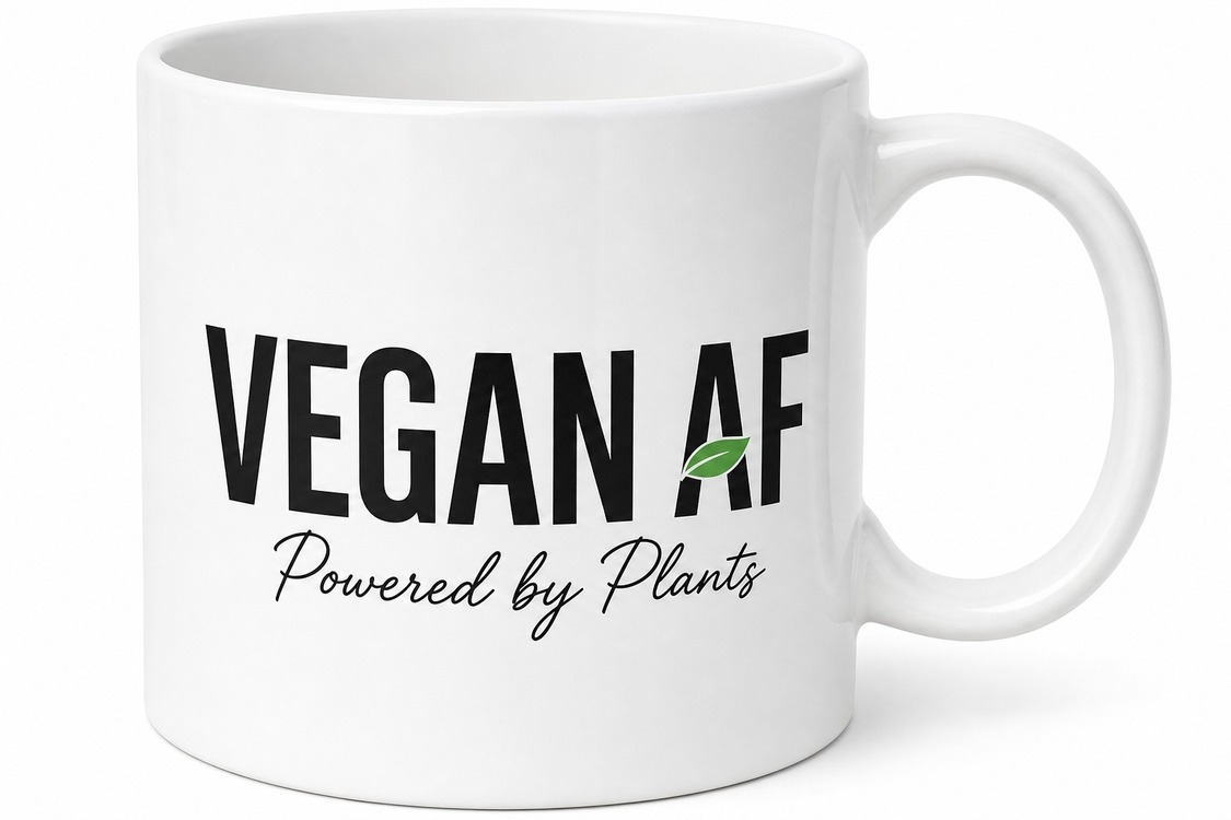 Vegan AF Baskılı Çok Vegan Olanlara Özel İngilizce Çay Kupası Hediye
