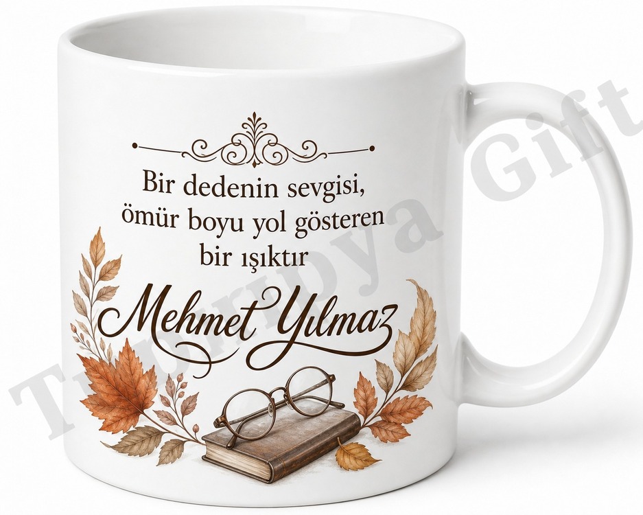 Dede İçin Kişiye Özel İsimli Baskılı Kupa Bardak Anlamlı Hediye