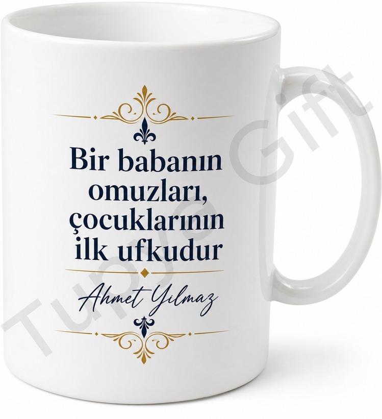 Gelmiş Geçmiş En İyi Baba Yazılı Kupa Bardak Babalar Günü Hediyesi