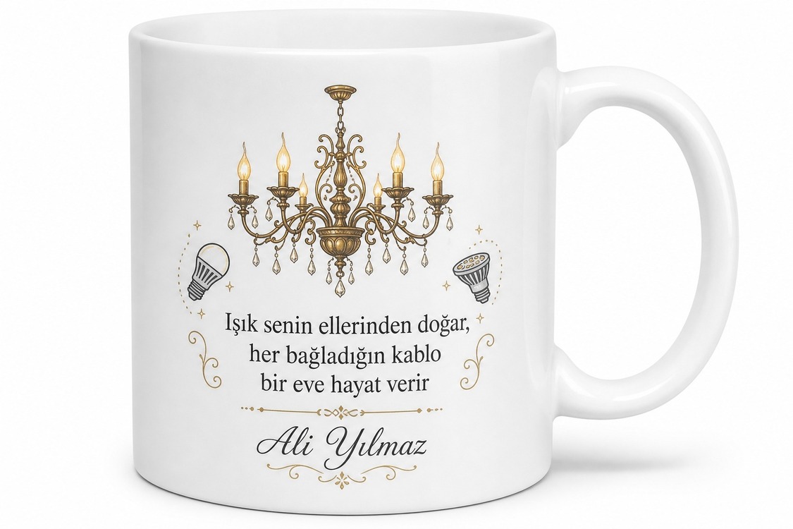 Aydınlatma Armatür Montaj İşçisi Avize Ve Led Lambaların Üreticisi Kahve Kupası Hediye