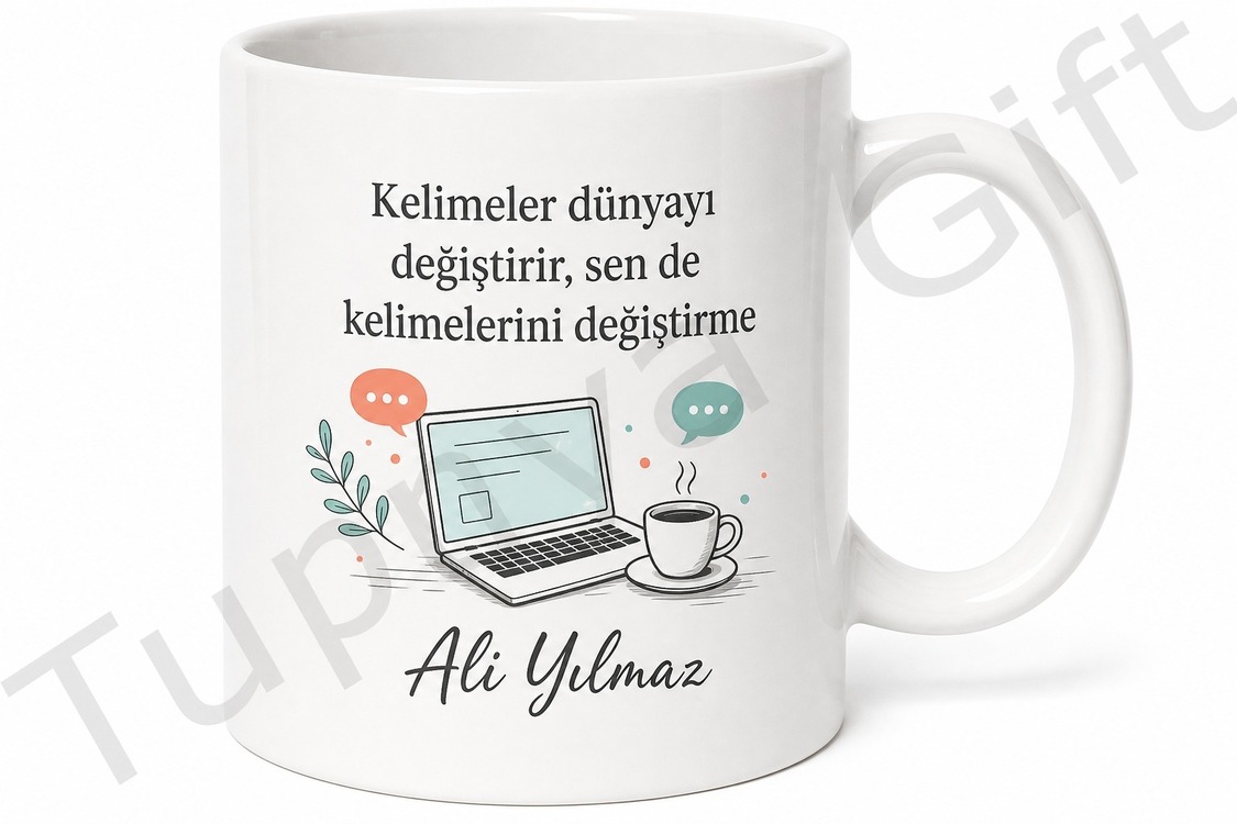 Blogger Hediyesi Baskılı Kupa Bardak Özel Tasarım İçerik Üretici Hediye