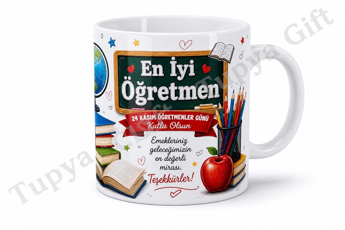 Kişiye Özel Öğretmenler Günü Hediye Sublimation Baskılı Porselen Kupa Bardak
