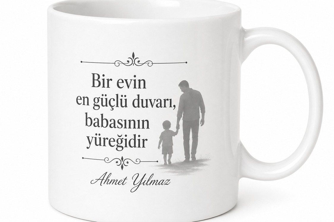 Yuvamızın Güvencesi Baba Yazılı Kupa Bardak Babalar Günü Hediyesi
