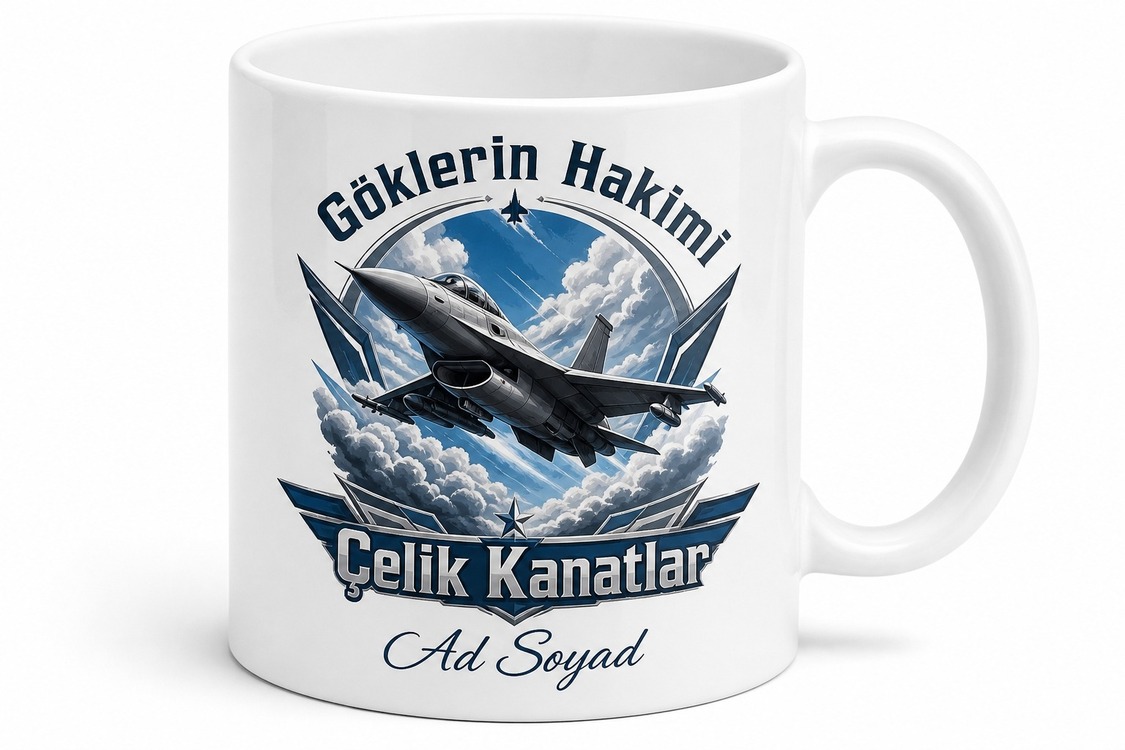 F16 Pilotuna Kokpit Ruhu Göklerin Hakimi Çelik Kanatlar Kupa Bardak Hediye