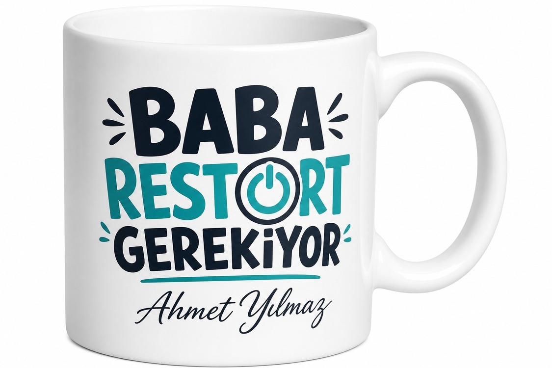 Baba Restart Gerekiyor Yazılı Komik Kupa Bardak Babalar Günü Hediye