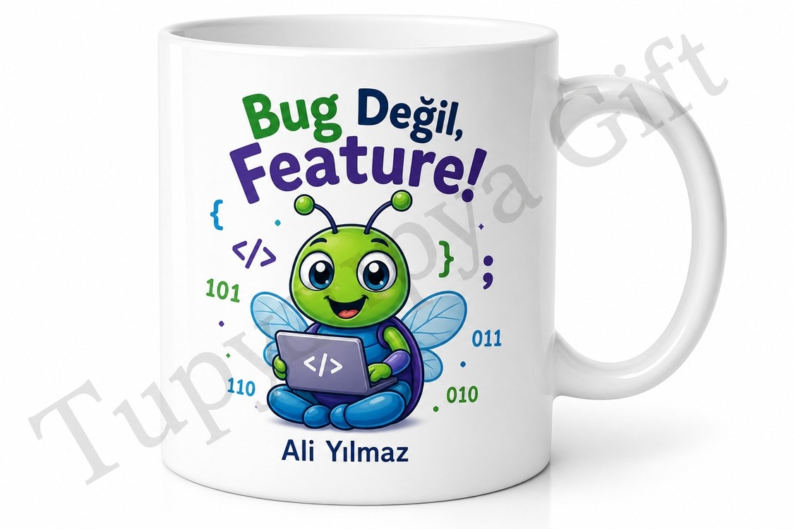 Bug Yazılı Komik Programcı Kupası Baskılı Bardak Yazılımcı Hediye Mug