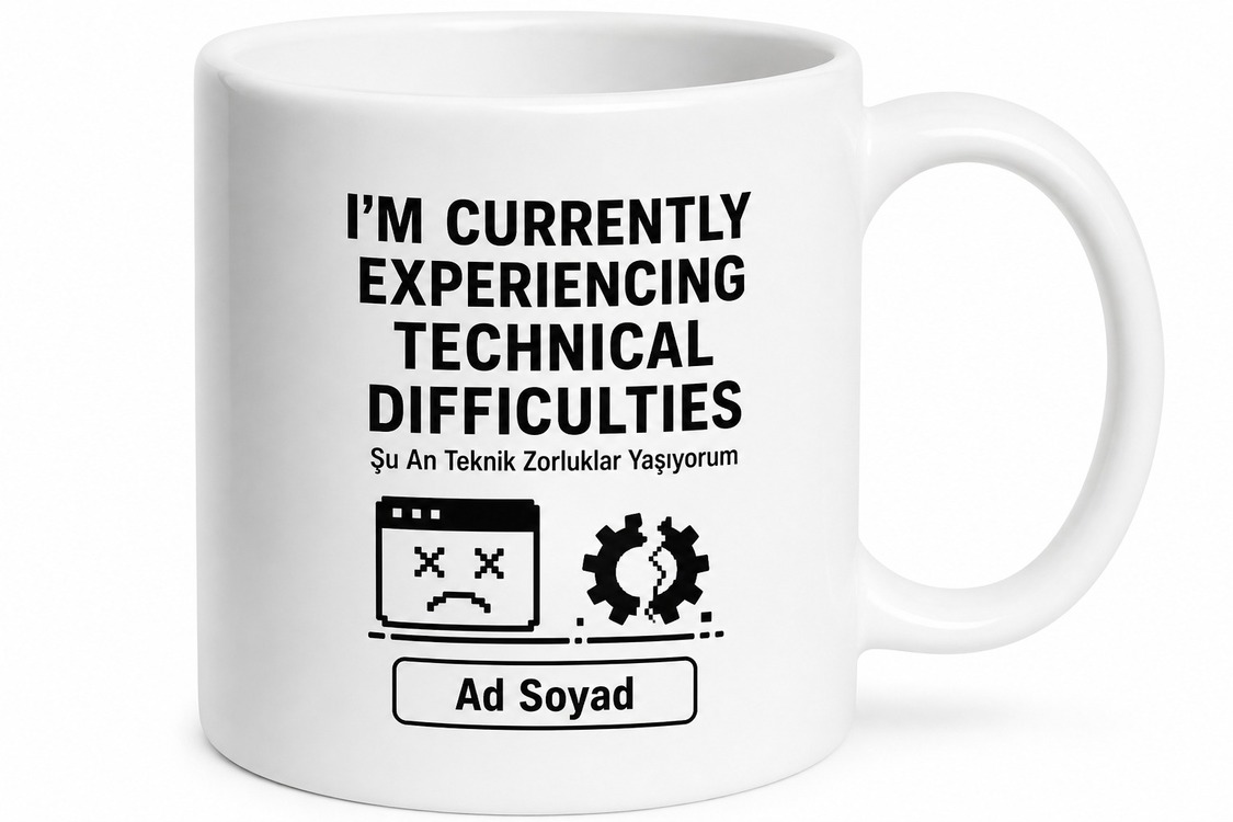 Im Currently Experiencing Technical Difficulties Baskılı Teknik Zorluklar Yaşıyorum Kupa Hediye