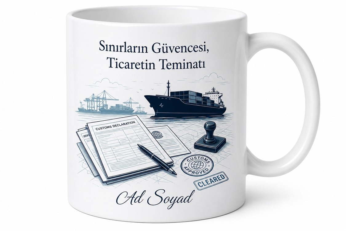 Gümrük Memuru Evrak Kontrol İhracat İthalat Onay Kupası Hediye Bardak