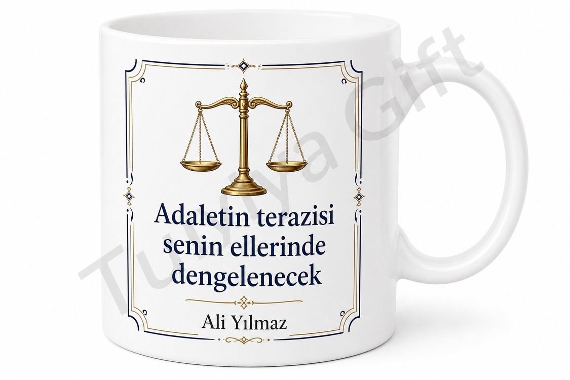 Hukuk Öğrencisine Hediye Kişiye Özel Baskılı Kupa Bardak Hukuk Fakültesi Hediye