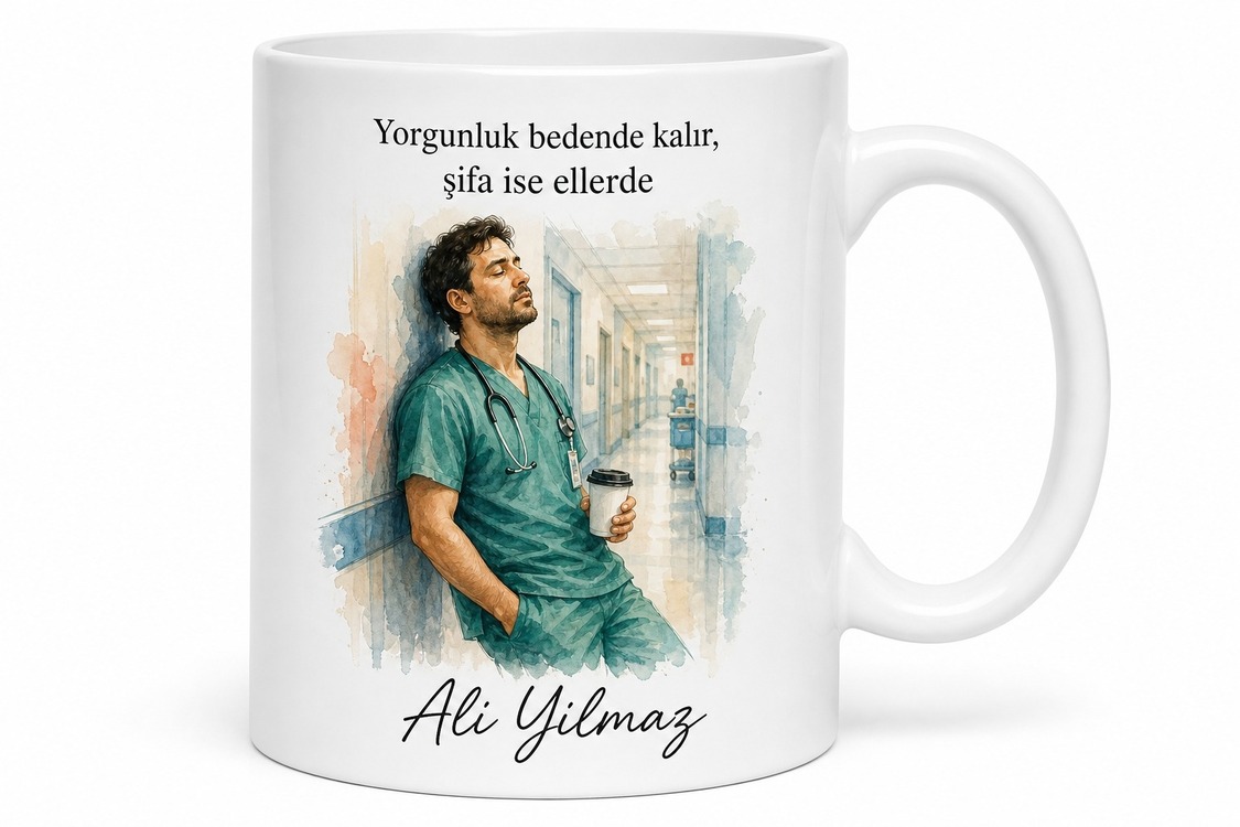 Acil Servis Doktor Şifa Kupası Bitkin Hekim Hediye Porselen Bardak