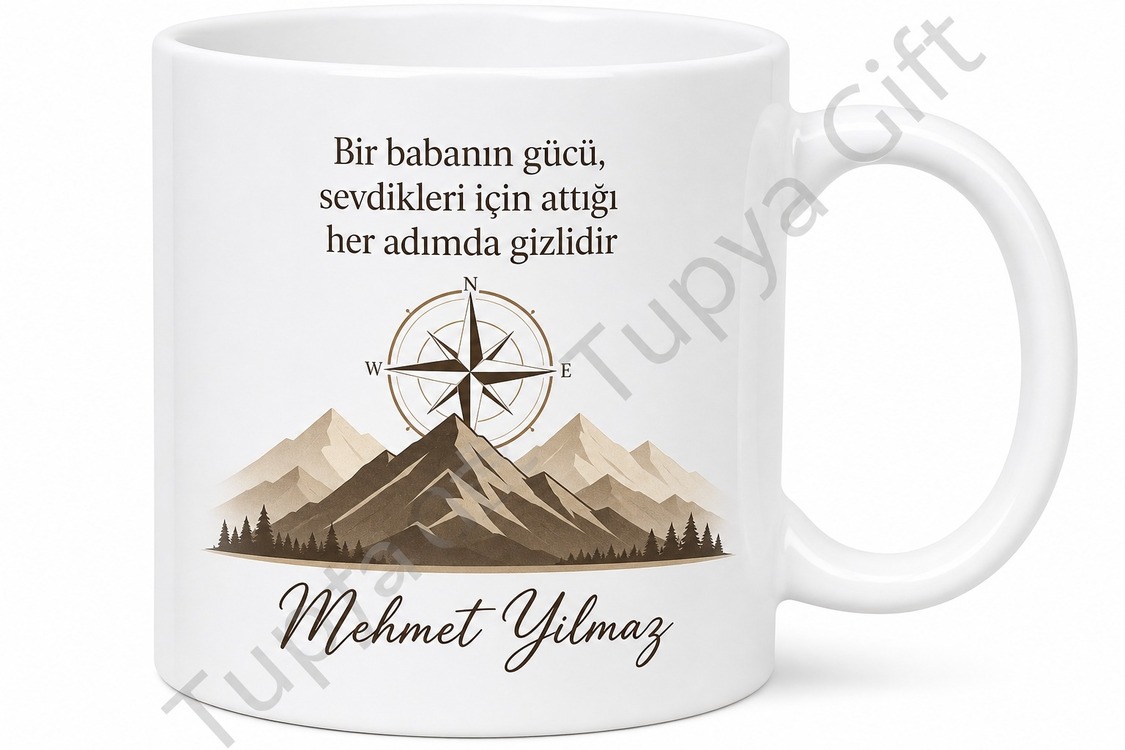Baba İçin Kişiye Özel İsimli Baskılı Kupa Bardak Babalar Günü Hediyesi
