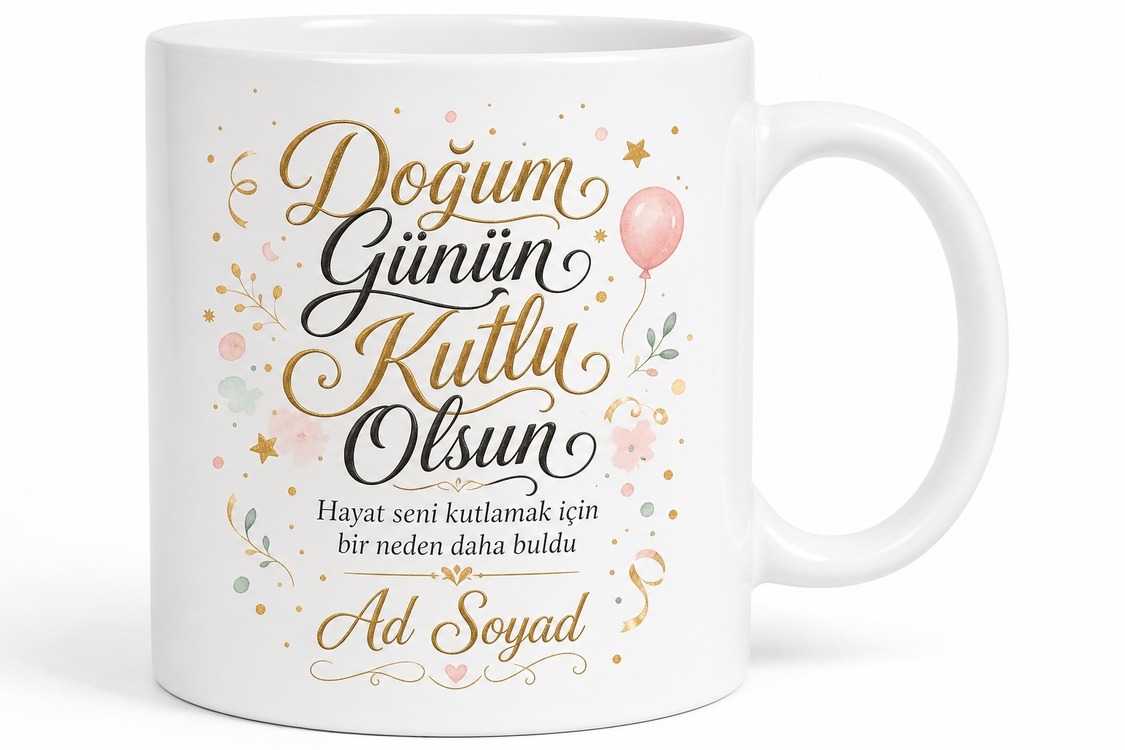 Doğum Günü Hediyesi İngilizce Baskılı Seramik Kupa Bardak