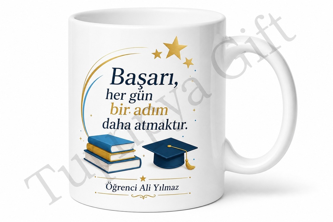 Öğrenciye Motivasyon Hediyesi Baskılı Kupa Bardak Özel Tasarım Hediye