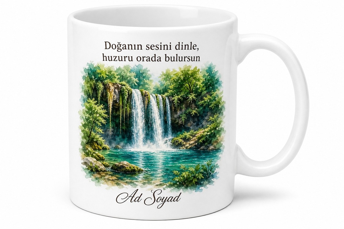 Antalya Aksu Kurşunlu Şelalesi Doğa Harikası Kahve Kupası Hediye Bardak