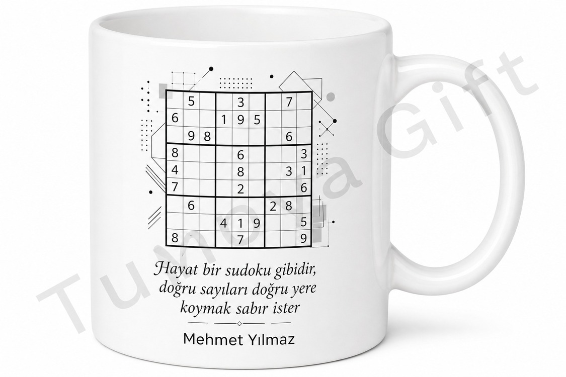 Sudoku Tutkunu Baba Yazılı Kupa Bardak Babalar Günü Hediyesi Özel Tasarım