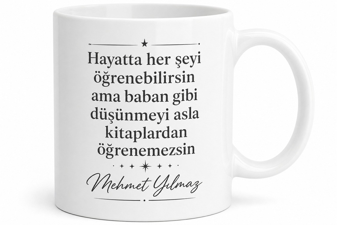 Babalık Dersleri Yazılı Kupa Bardak Babalar Günü Özel Hediye Baskılı
