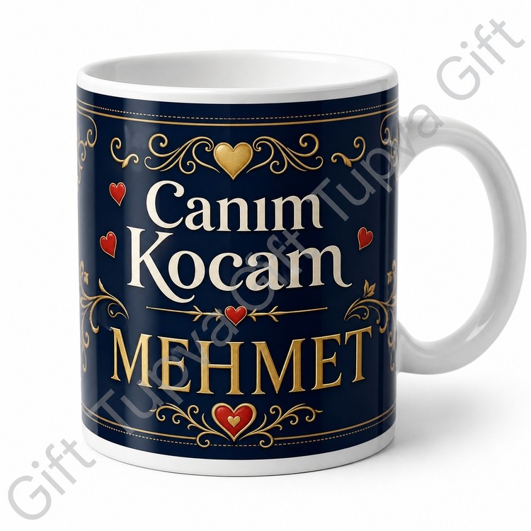 Kocaya Hediye İsme Özel Sublimation Kupa Bardak Eşe Özel Baskılı Mug