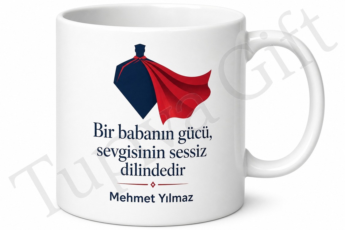 Süper Baba Logolu Özel Tasarım Kupa Bardak Babalar Günü Hediyesi