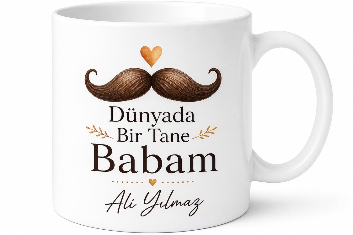 Dünyada Bir Tane Babam Yazılı Kupa Bardak Babalar Günü Hediyesi