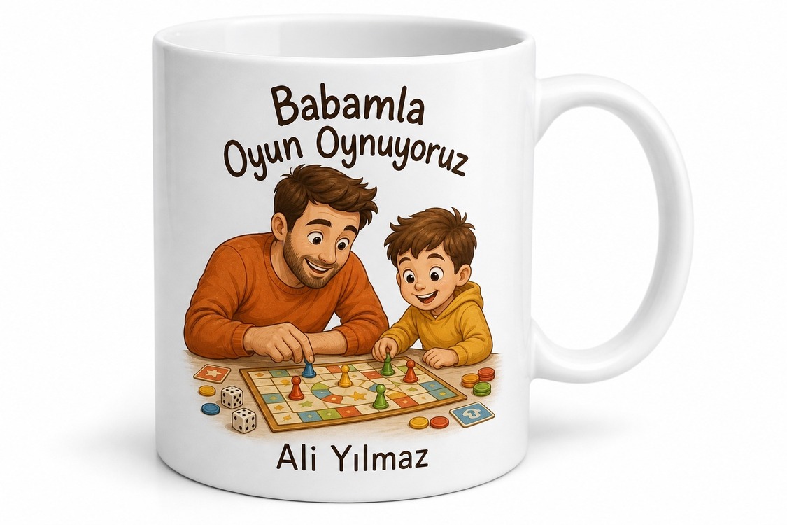 Babamla Oyun Oynuyoruz Yazılı Kupa Bardak Babalar Günü Hediyesi