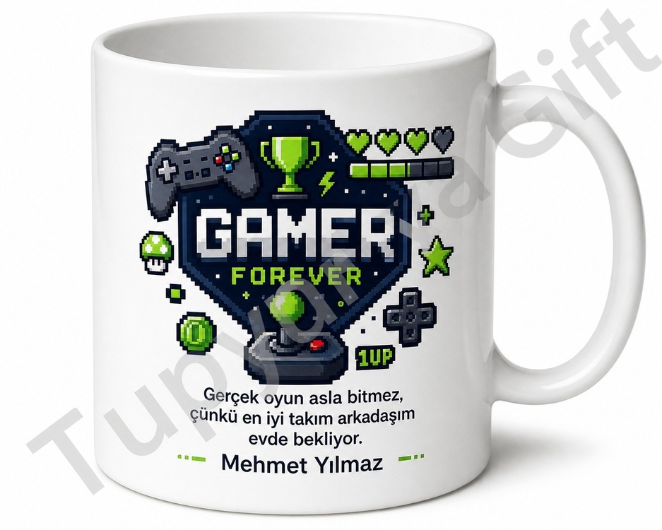 Gamer Baba Yazılı Oyun Temalı Kupa Bardak Babalar Günü Hediyesi