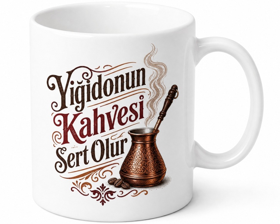 Yiğidonun Kahvesi Sert Olur Yazılı Sivas Hatırası Çay Kahve Kupası Hediye