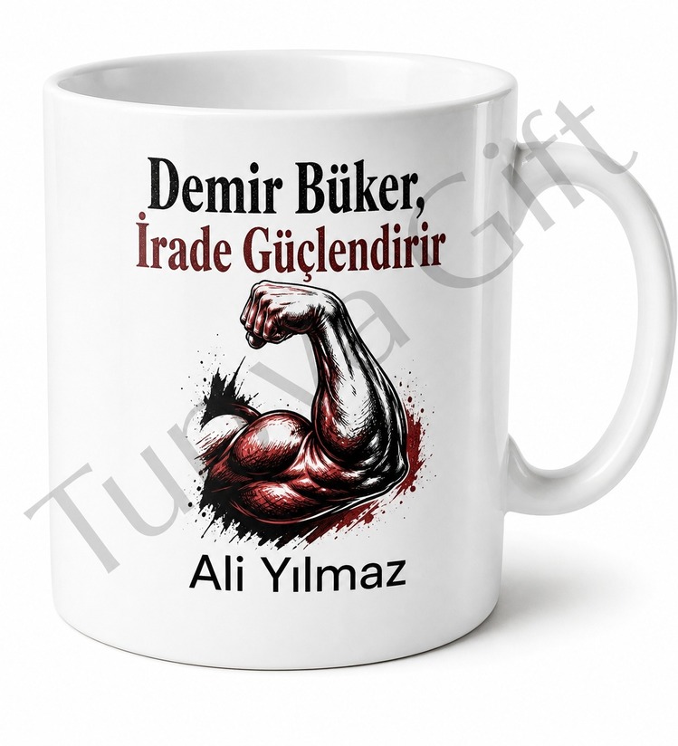 Vücut Geliştirme Temalı Baskılı Kupa Bardak Spor Motivasyon Hediye