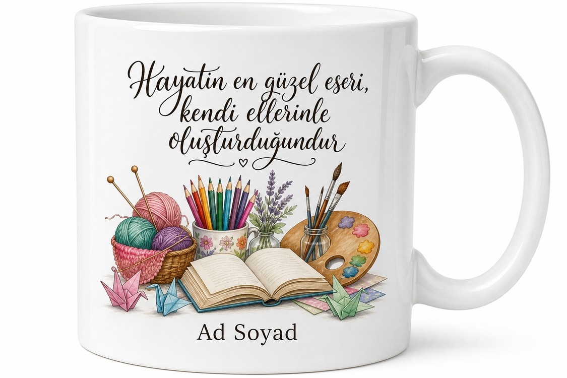 Hobi Kitapları Örgü Şişi Boya Kalemi Kendin Yap Atölyesi Kupa Hediye Bardak