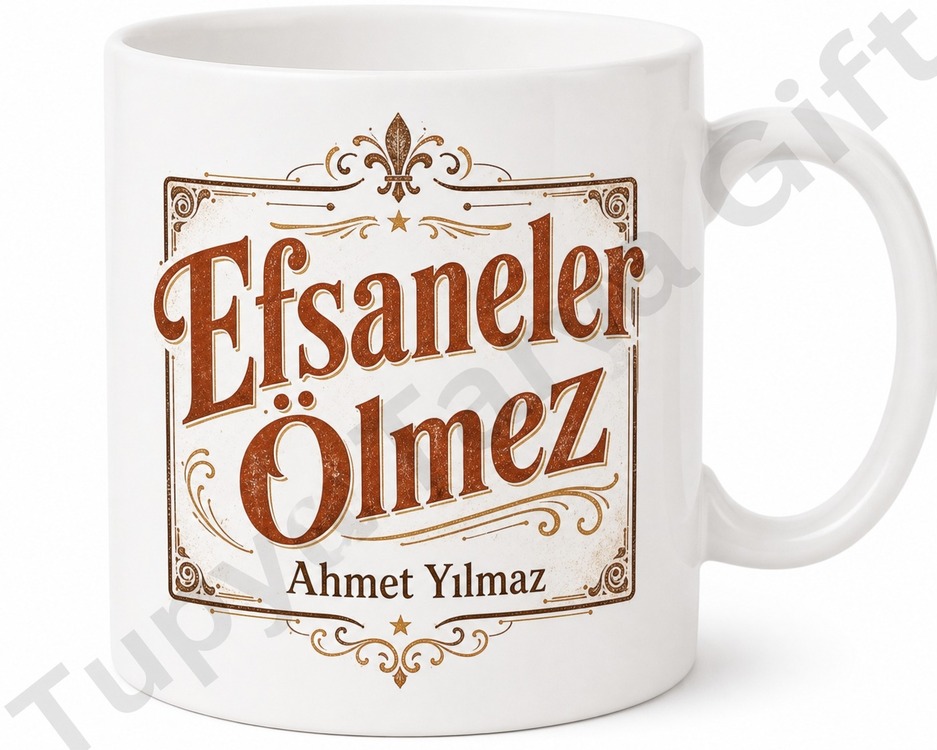 Efsanevi Baba Yazılı Retro Tasarım Kupa Bardak Babalar Günü Hediyesi
