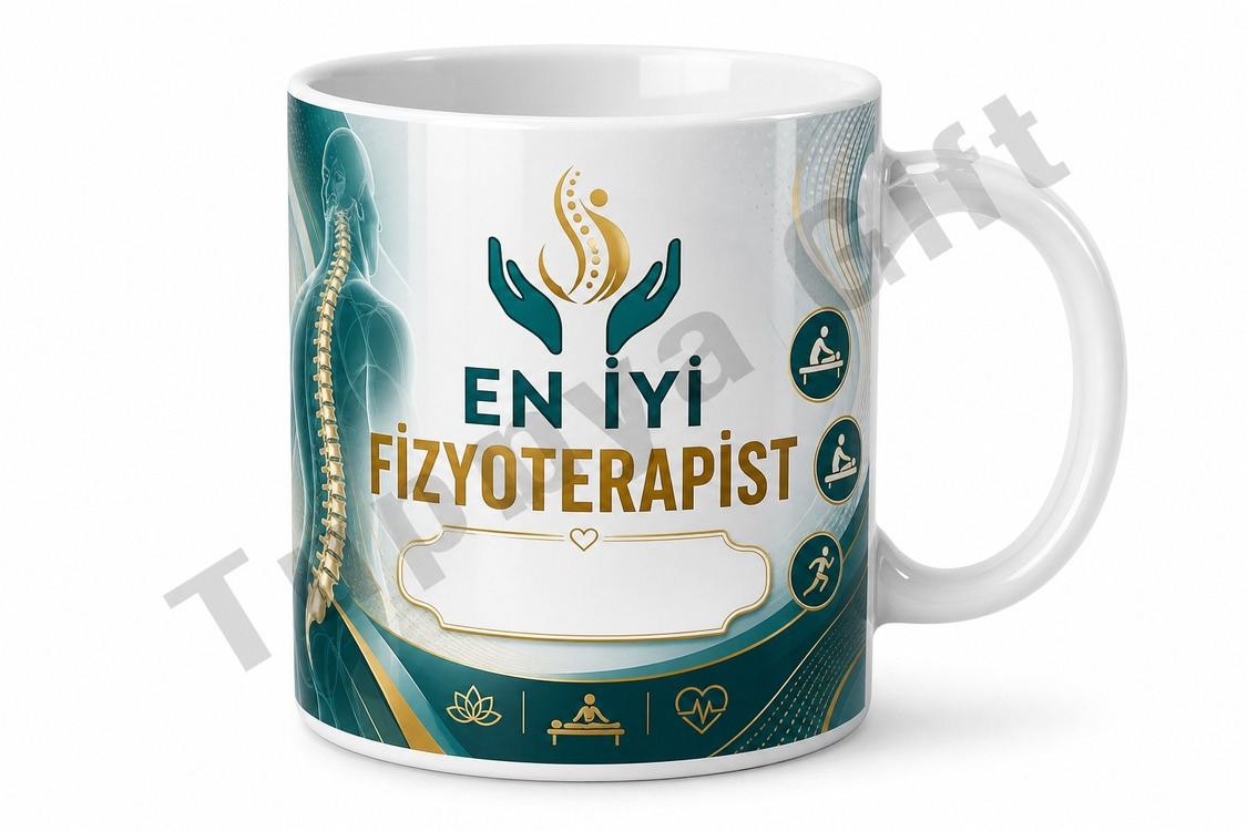 Fizyoterapiste Hediye İsimli Baskılı Kupa Bardak Özel Tasarım Fizyoterapi Hediyesi