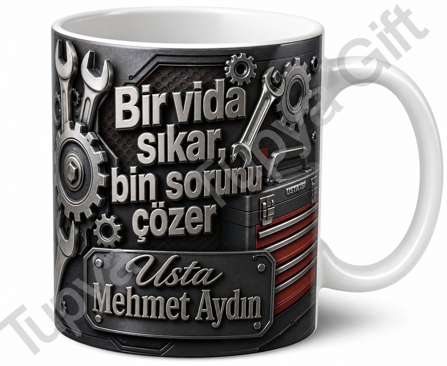 Tamirciye Hediye Kişiye Özel Baskılı Kupa Bardak Tamir Ustası Hediye