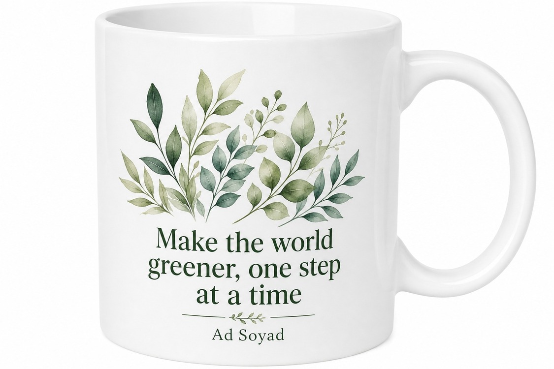 Go Green Baskılı Yeşile Dönenlere Özel İngilizce Kahve Kupası Hediye