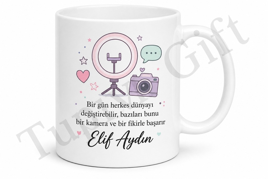 Influencer Hediyesi Kişiye Özel Baskılı Kupa Bardak Hediye Mug