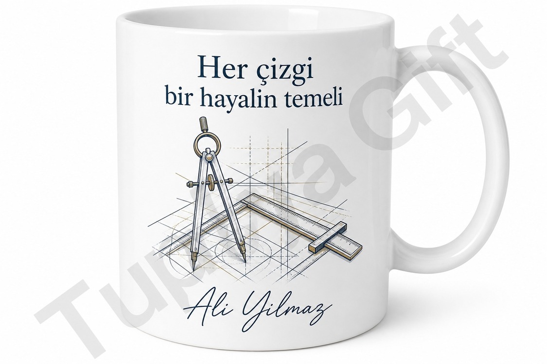 Mimarlık Öğrencisine Hediye Kişiye Özel Baskılı Kupa Bardak