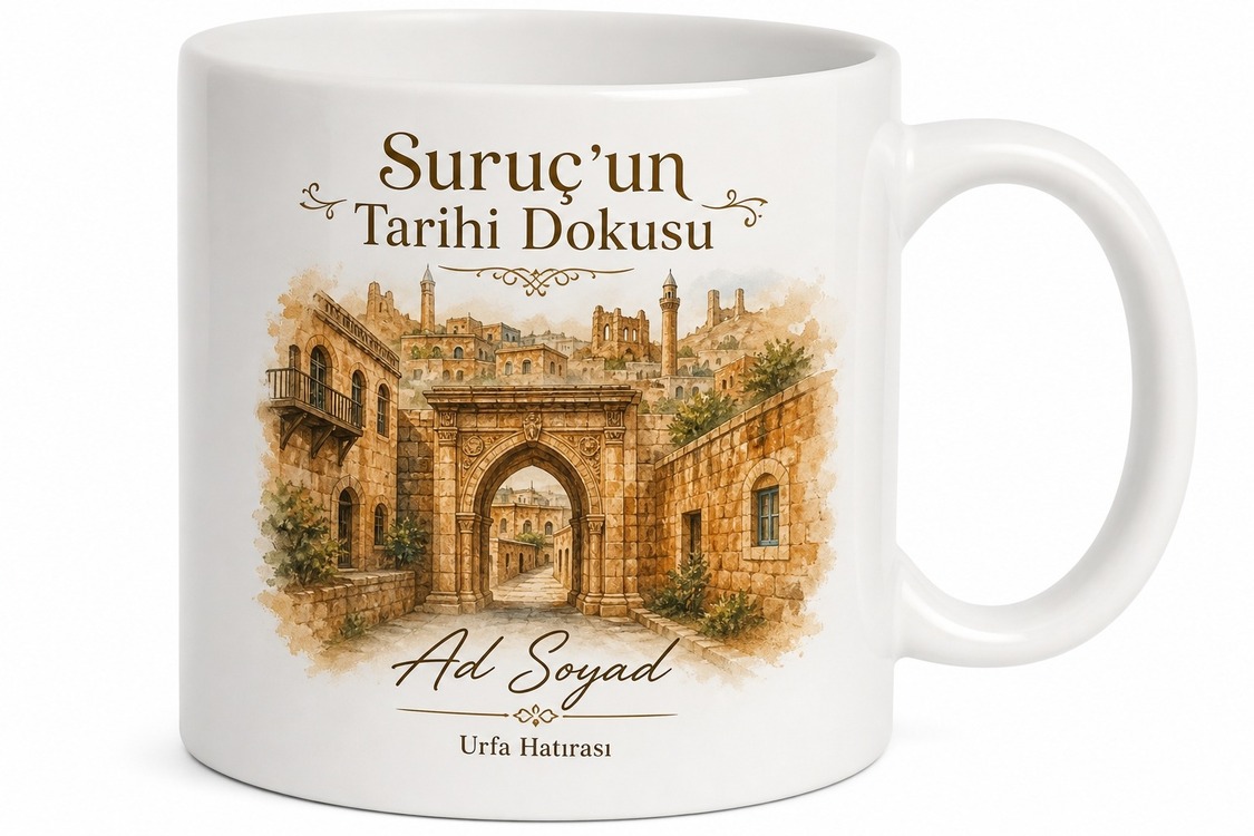 Suruçun Tarihi Dokusu Urfa Hatırası Kupa Bardak Özel Tasarım Hediye