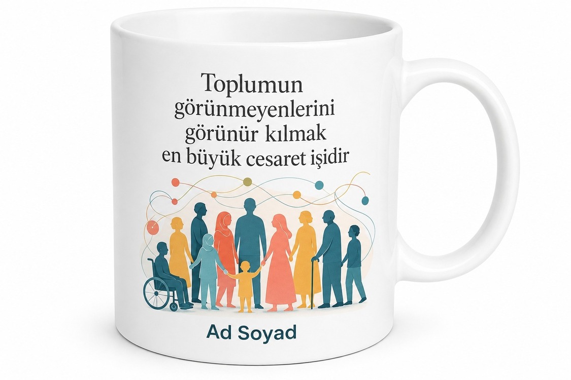 Sosyal Hizmetler Öğrencisi Dezavantajlı Gruplar Toplumsal Destek Hediye Kupa Bardak