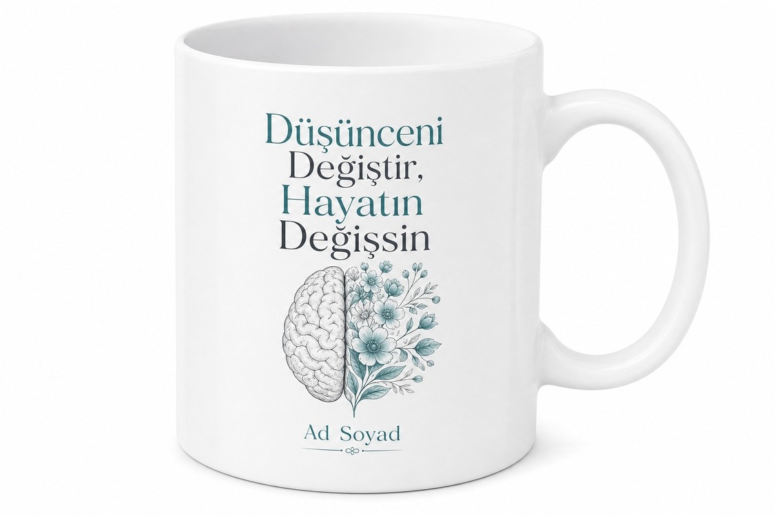Pozitif Düşünce Gücü Her Şey Zihinde Başlar Bilişsel Değişim Kupası Hediye