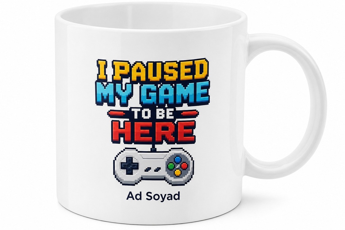 I Paused My Game To Be Here Baskılı Gamer Kupa Bardak Oyuncu Hediye